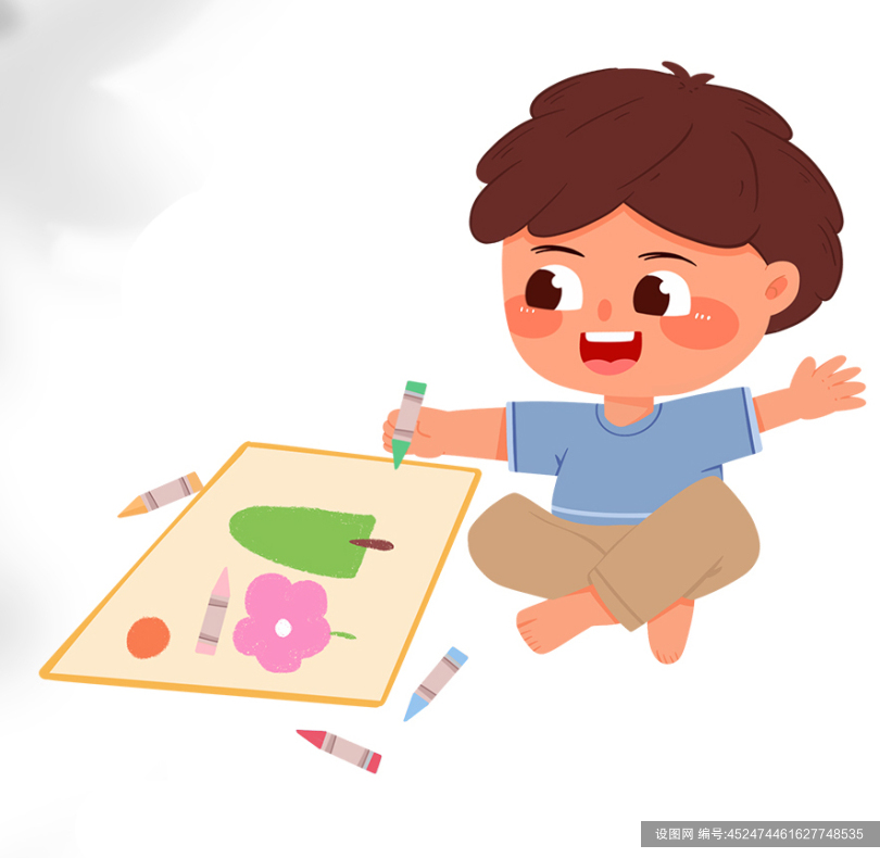 卡通蜡笔涂鸦美术书法绘画人物插画免费下载_psd格式_3000×3000像素_编号452474461627748535-设图网