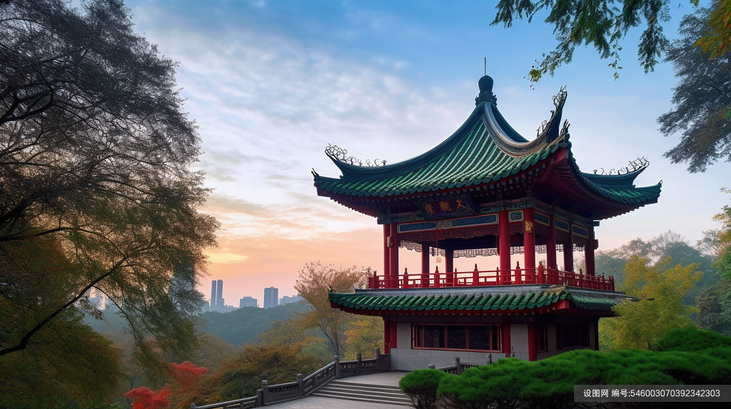 岳麓山爱晚亭城市长沙旅游景点风景摄影图png下载_编号546003070392342303-设图网