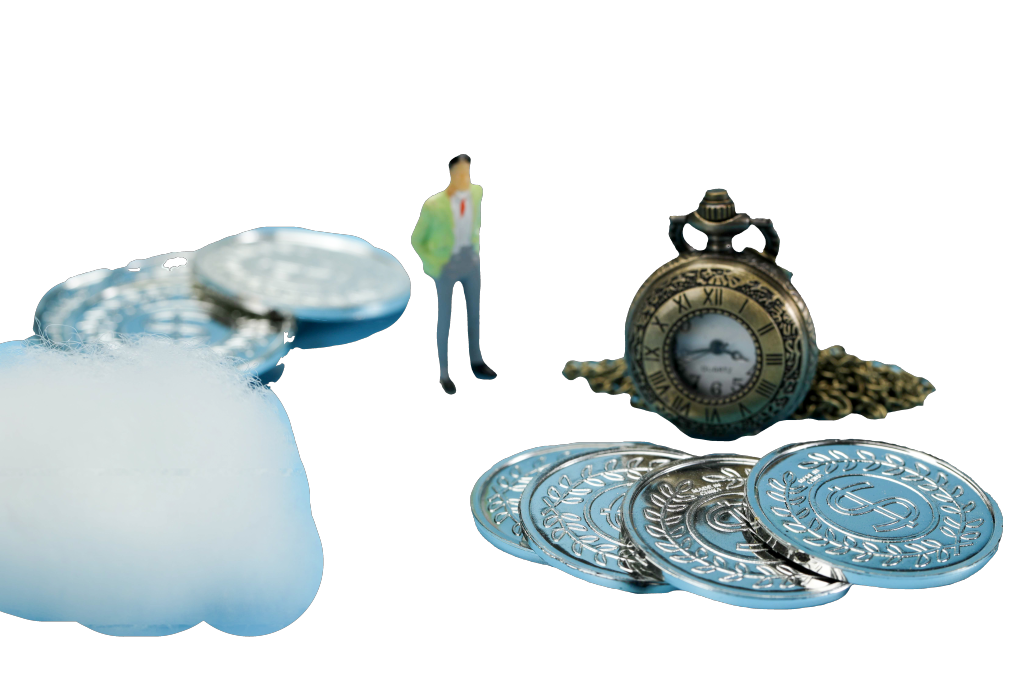 创意微缩怀表银币经济金融保险免抠元素