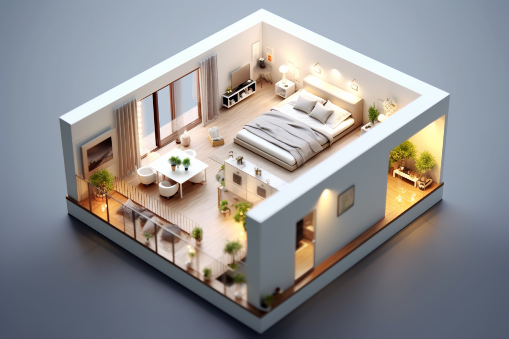 卧室3D室内设计装修透视图场景模型图片png下载_编号563302609428025674-设图网