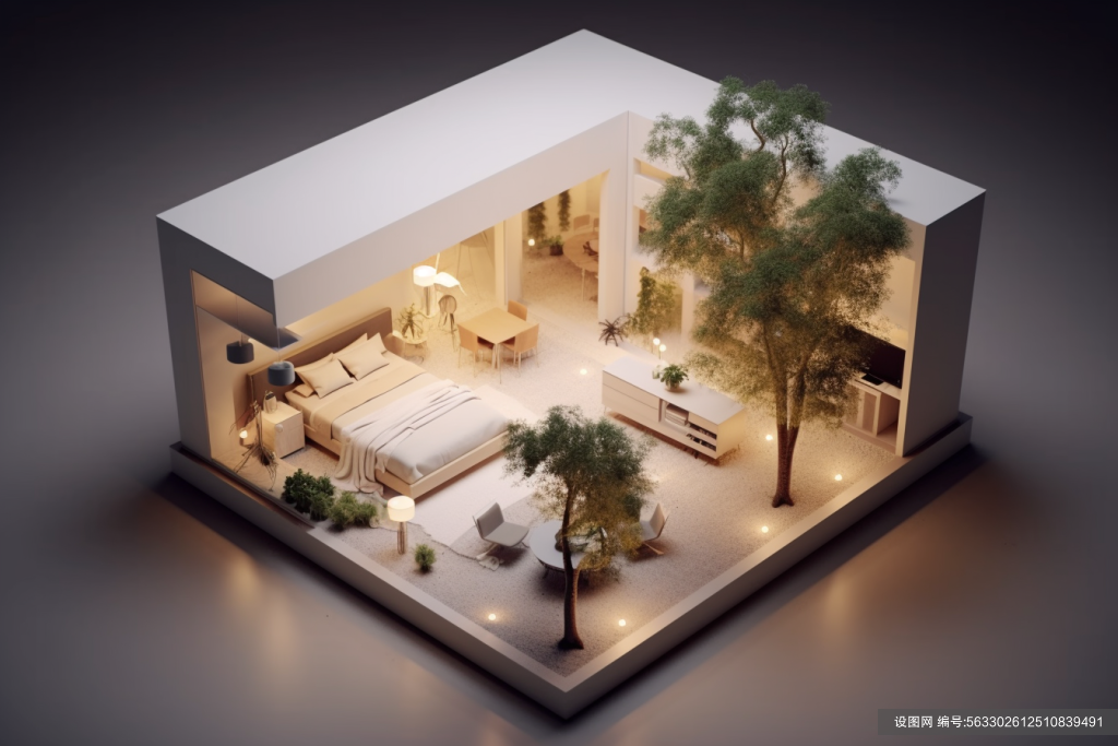 卧室3D室内设计装修透视图场景模型图片png下载_编号563302612510839491-设图网
