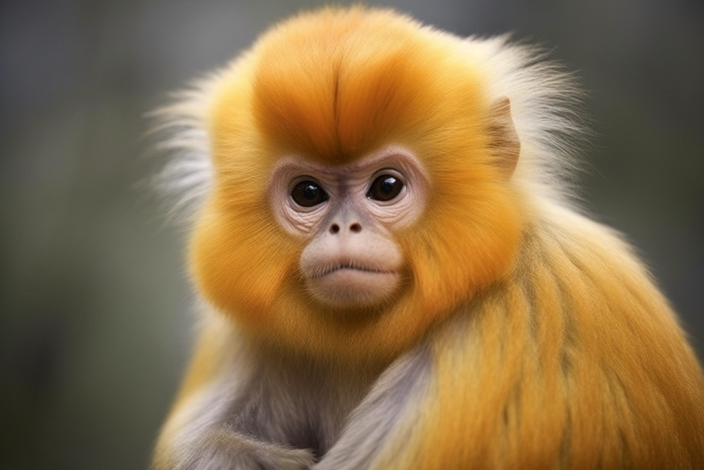 大自然野生滇金丝猴国家一级保护动物摄影图