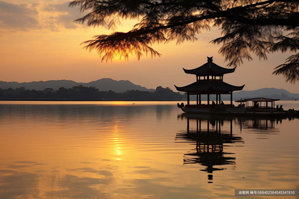 国内城市杭州西湖美景旅游景点风景摄影图png下载_编号568402384045347810-设图网