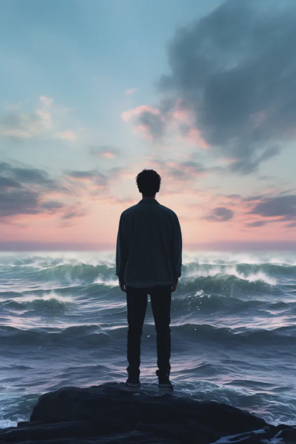 大海风景旅游背影摄影图