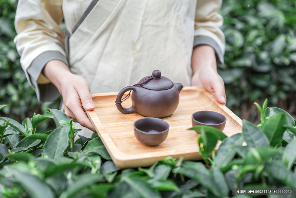 茶具茶叶茶园人物摄影图