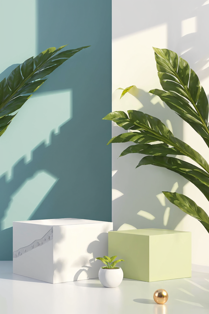 柔和光照C4D电商展台背景图