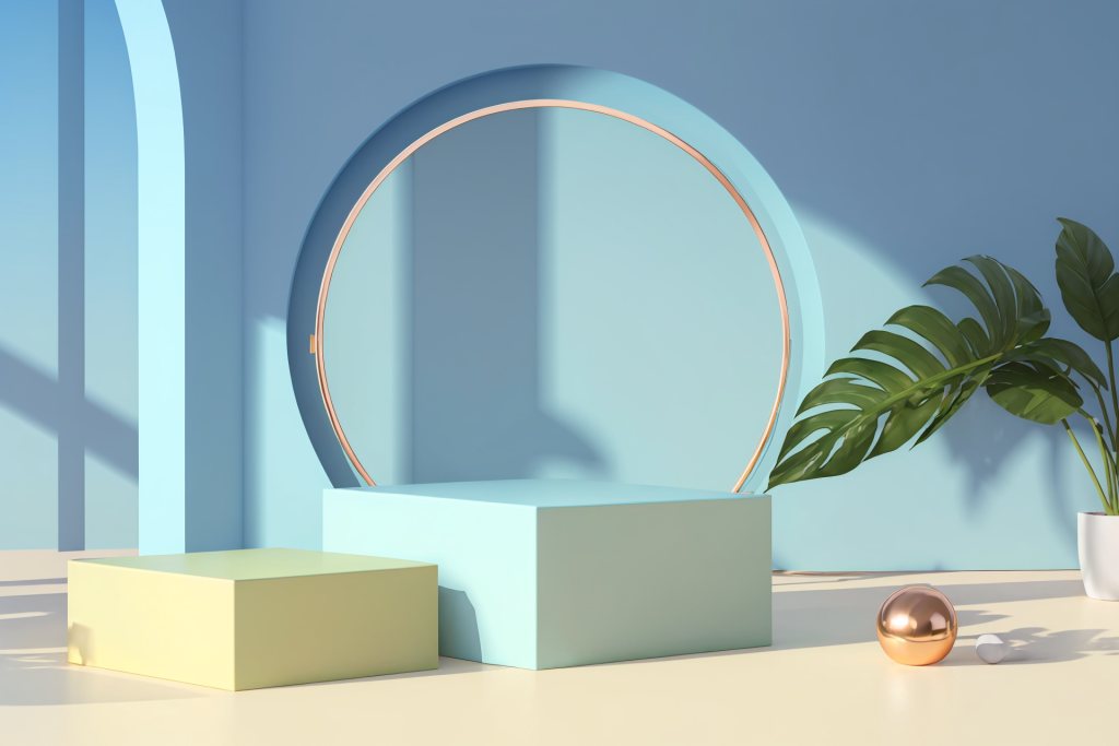 海蓝主题C4D电商展台背景图