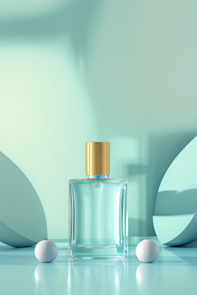 精致风香水化妆品C4D电商展台背景图