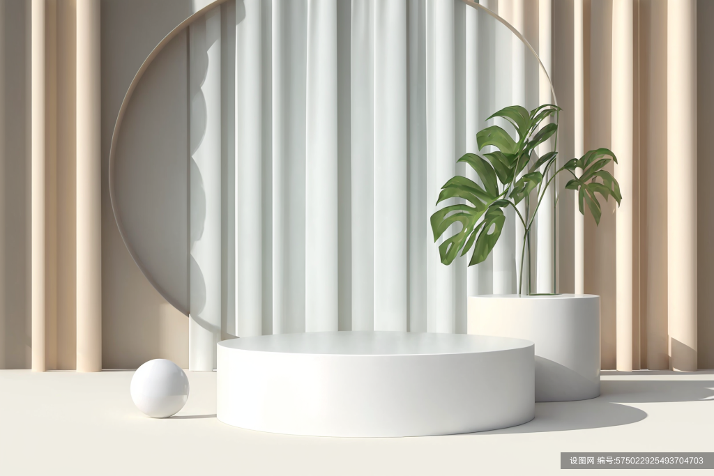 干净简约C4D电商展台背景图png下载_编号575022925493704703-设图网