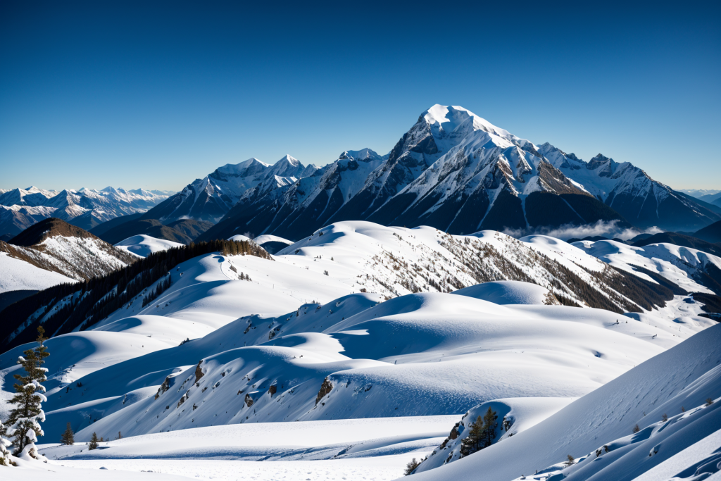 壮丽景色自然风光雪山风景摄影图