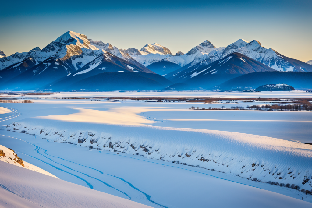 壮丽景色自然风光雪山风景摄影图