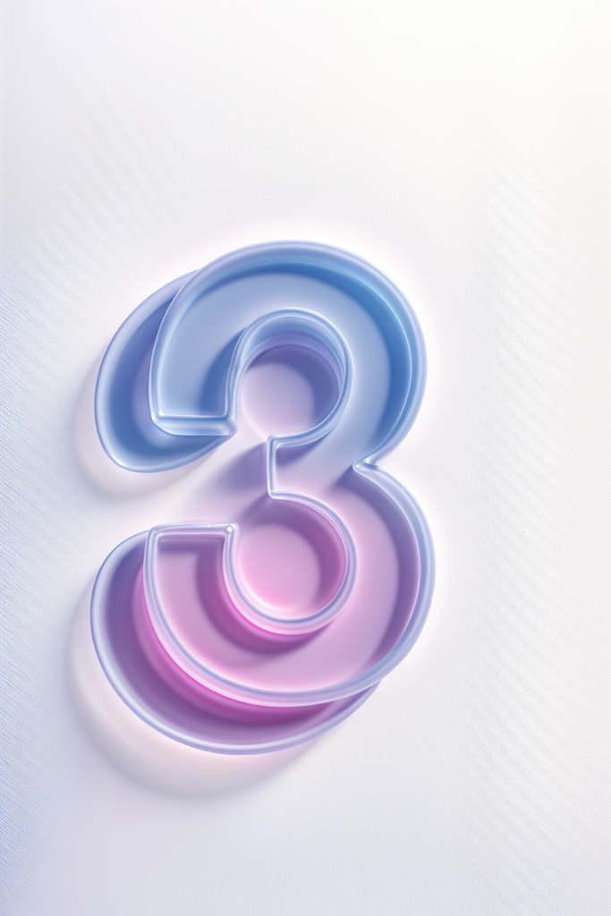 水晶磨砂玻璃材质数字3模型图片