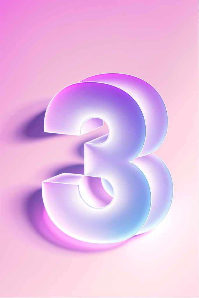 磨砂玻璃材质数字3模型图片