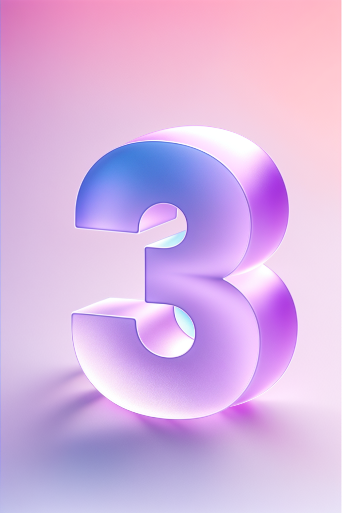 磨砂玻璃材质数字3模型图片