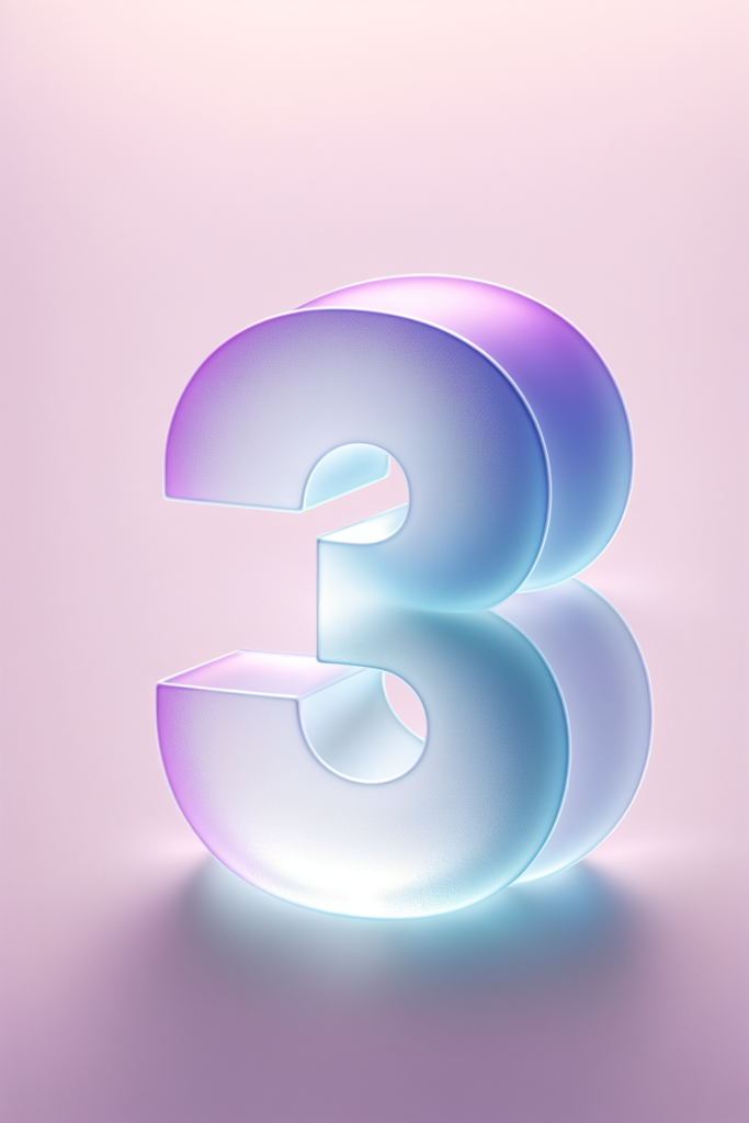 磨砂玻璃材质数字3模型图片