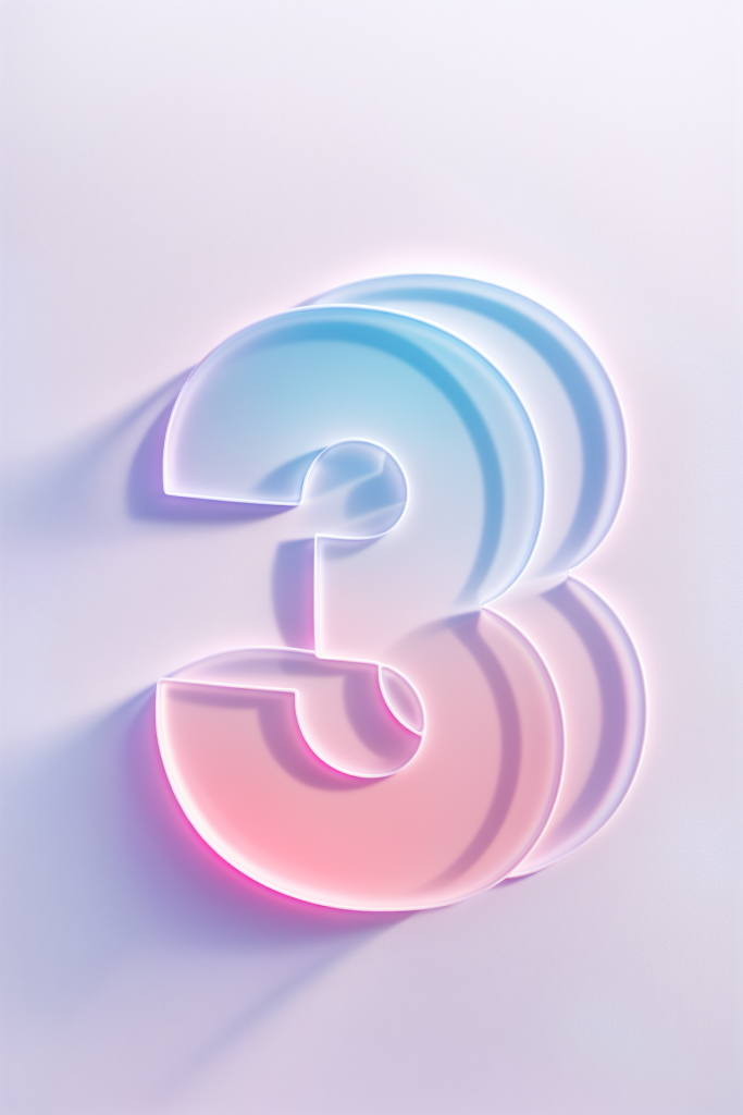 磨砂玻璃材质数字3模型图片