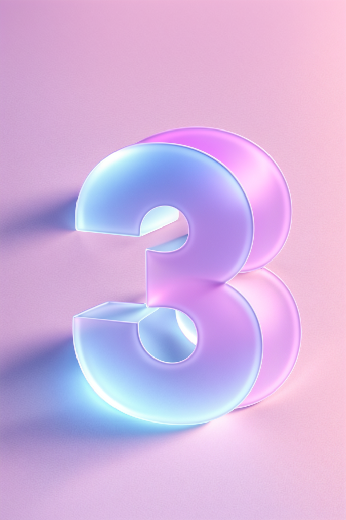 磨砂玻璃材质数字3模型图片