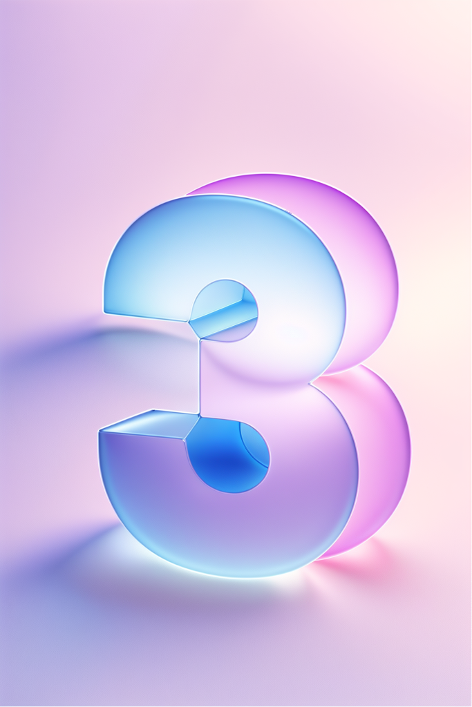 磨砂玻璃材质数字3模型图片