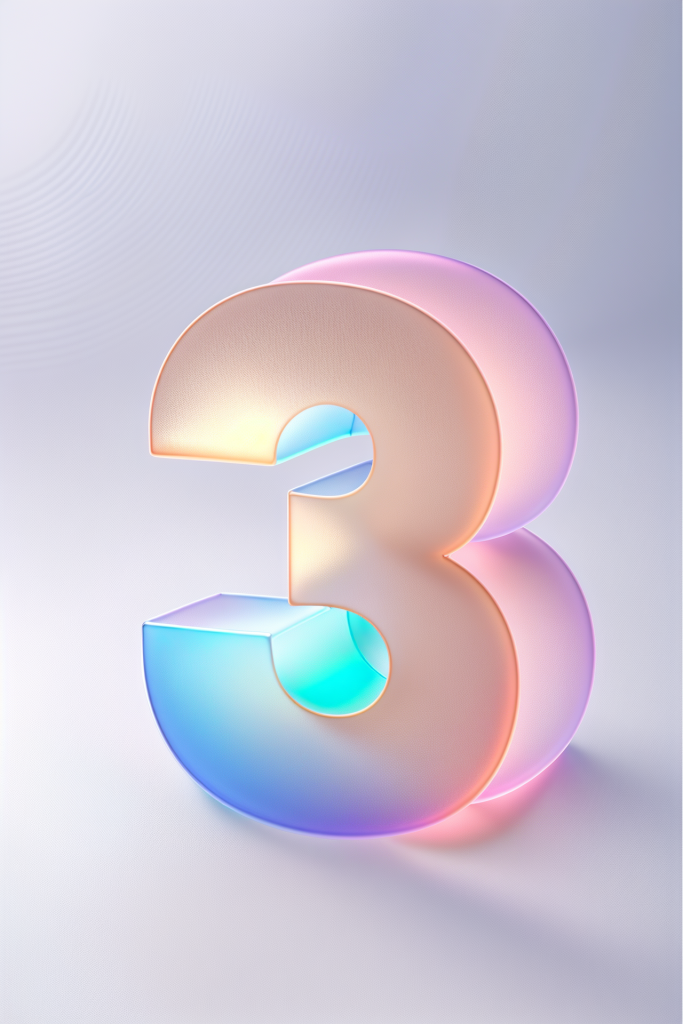 磨砂玻璃材质数字3模型图片