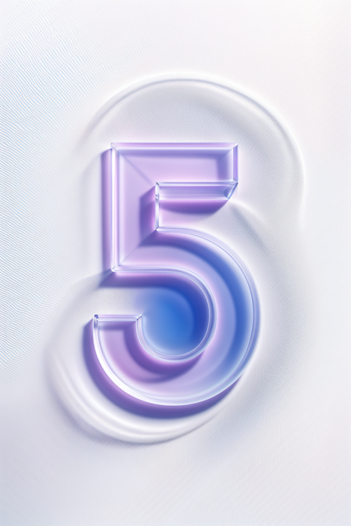 磨砂玻璃材质数字5模型图片