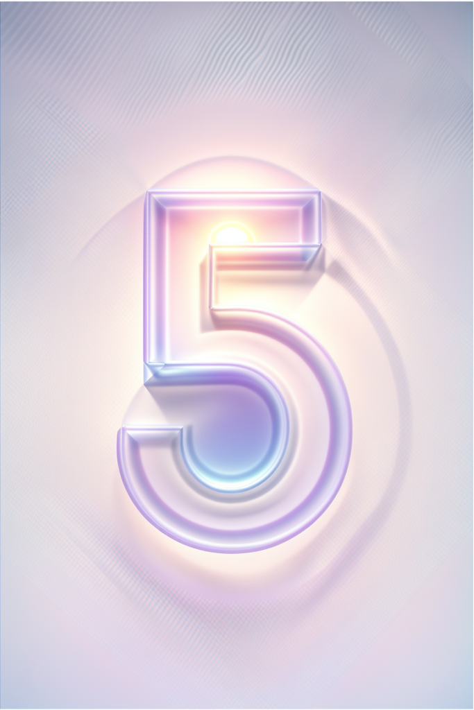 磨砂玻璃材质数字5模型图片