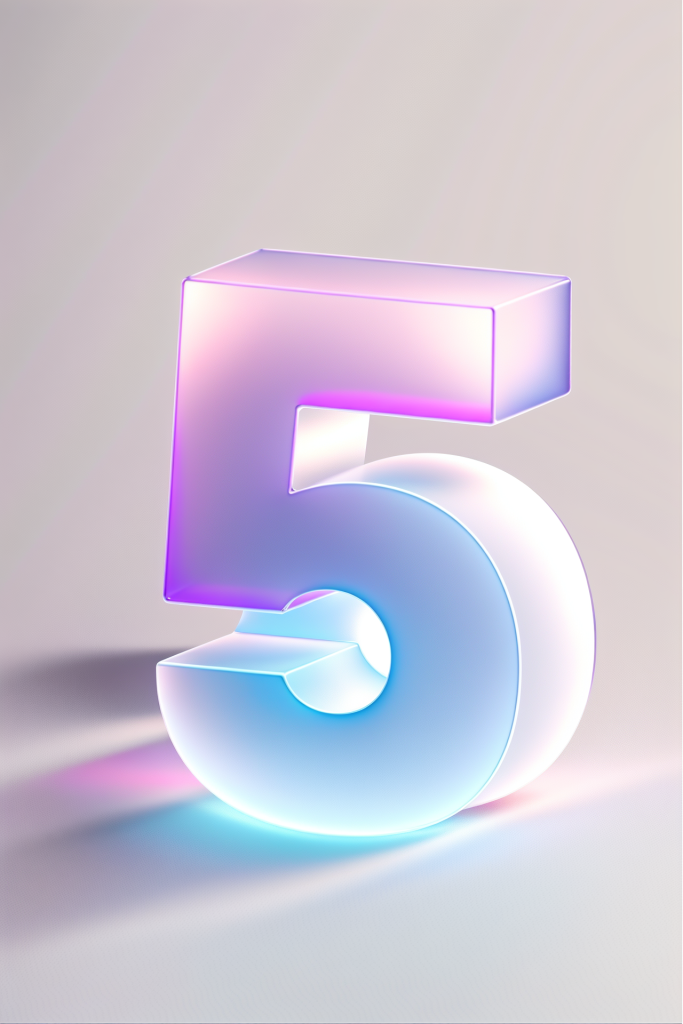 磨砂玻璃材质数字5模型图片