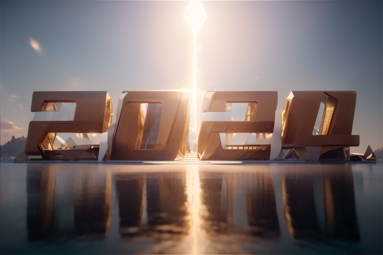2024艺术字立体字模型背景图片