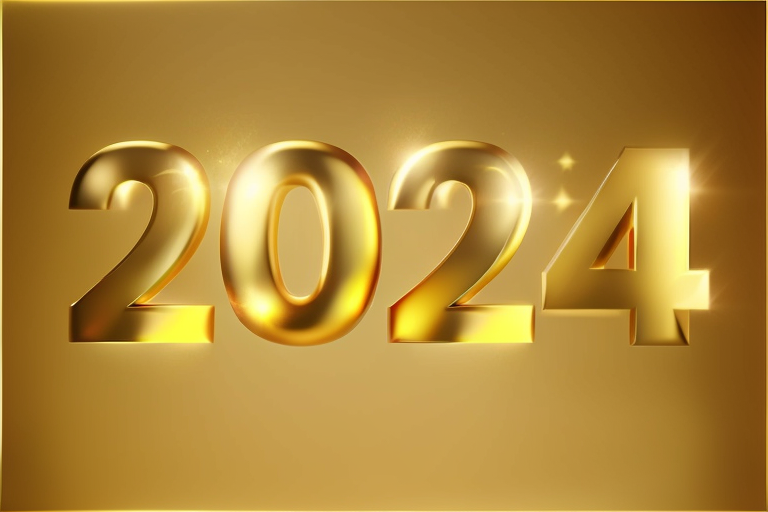 创意2024艺术字立体字模型背景图片