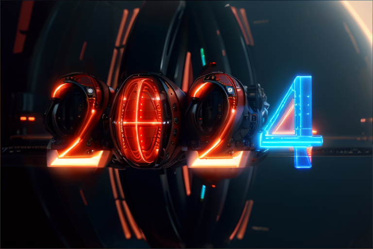 创意2024艺术字立体字模型背景图片