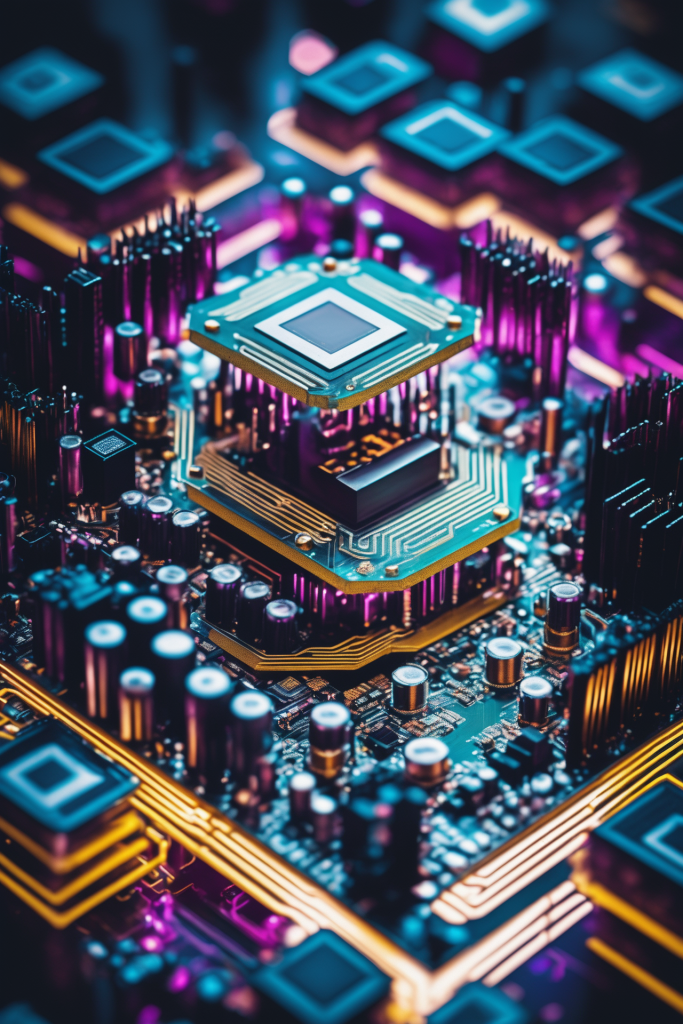 AI高科技芯片纳米晶体管电路板模型图片