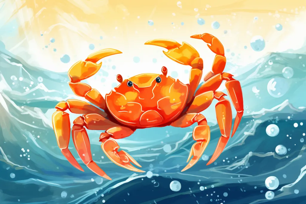 创意二十四节气寒露肥美螃蟹插画