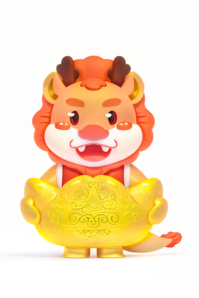金元宝龙年新年卡通吉祥物角色模型图片