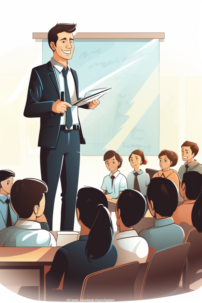 扁平化教师节老师上课校园开学季插画