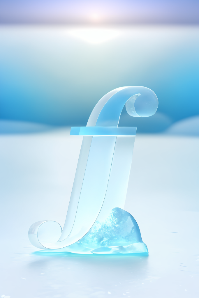 特写冰天雪地冰块英文字体模型图片