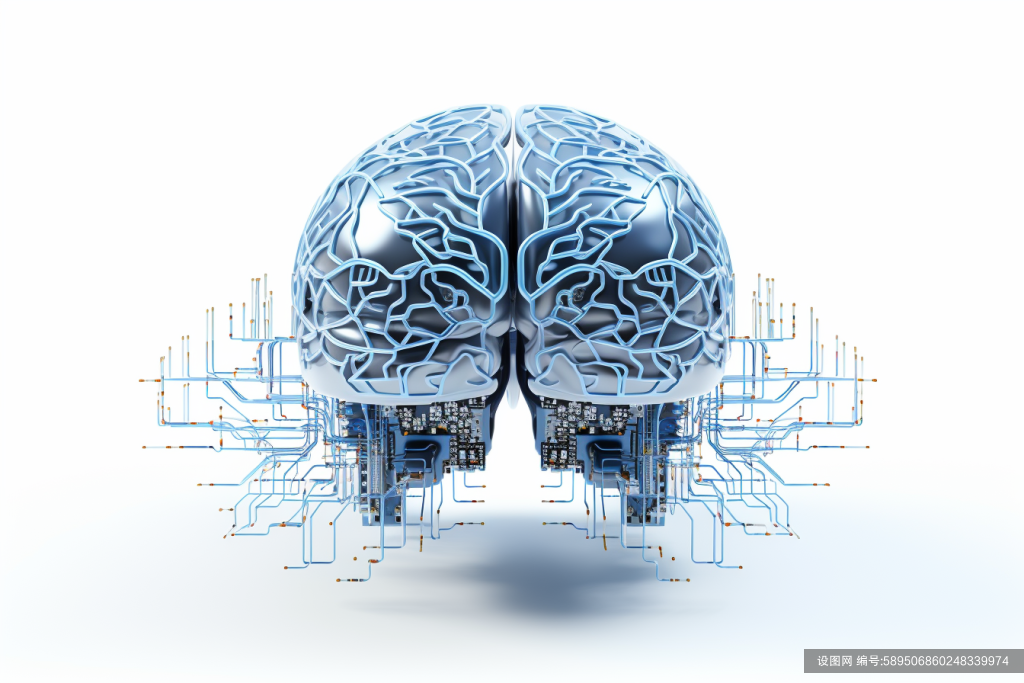 光脑芯片大脑数据科技元素模型图片