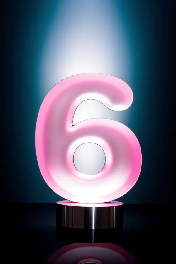 炫彩金属质感彩色金属字体6数字模型图片