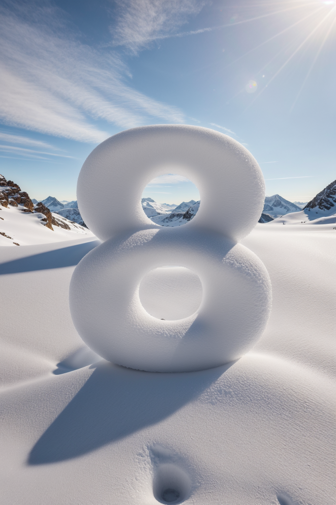 阿拉伯数字冻结雪地数字8艺术字模型图片