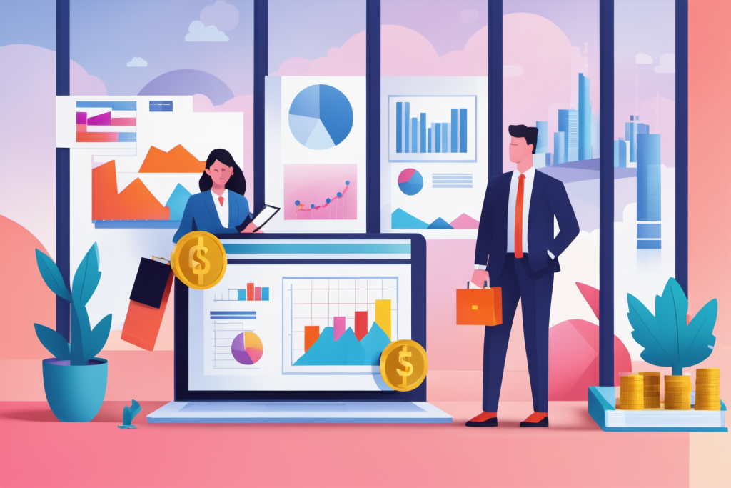 资金证券投资金融理财投资立体场景插画图片