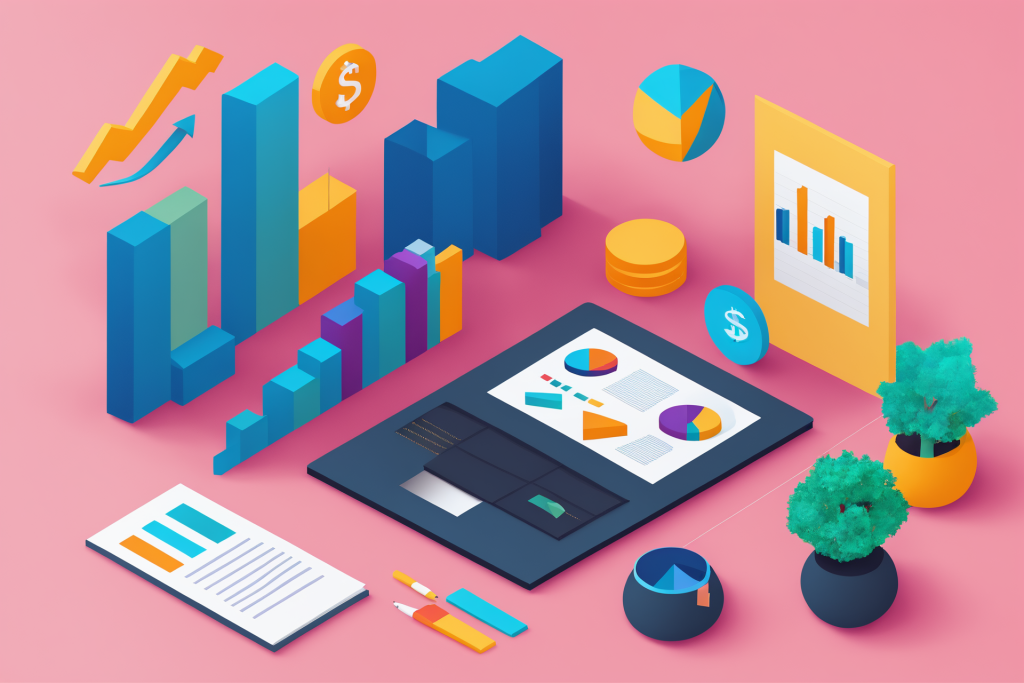 资金证券投资金融理财投资立体场景插画图片