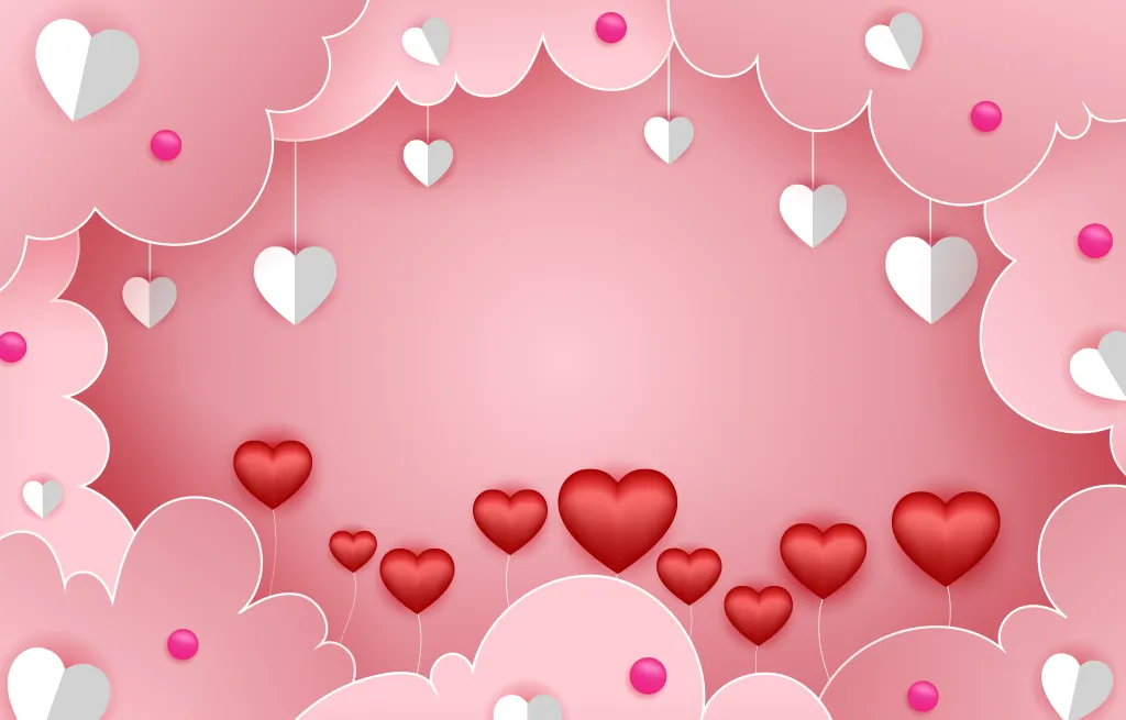 桃心情人节梦幻浪漫爱心背景图片