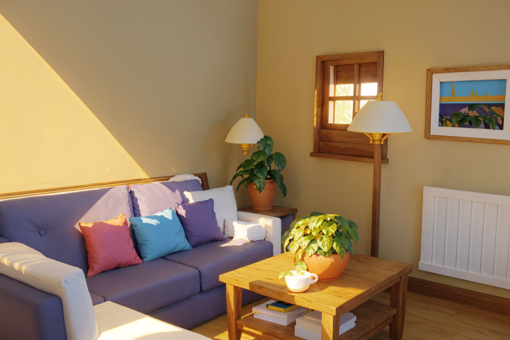 舒适卡通客厅室内装修效果图模型