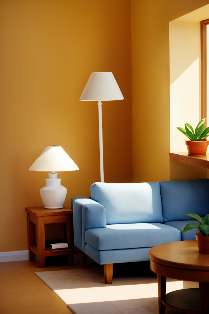 暖黄色客厅室内装修效果图模型