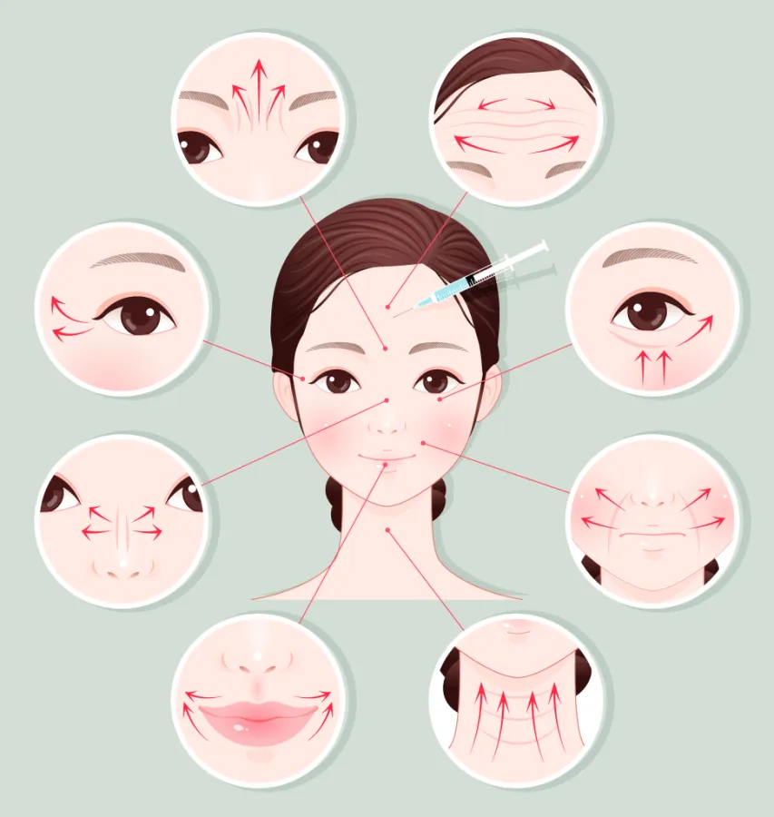 面部祛皱整形海报插画