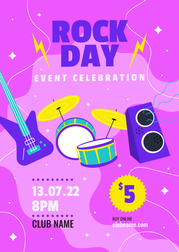 摇滚乐潮流音乐音乐节音乐会插画海报