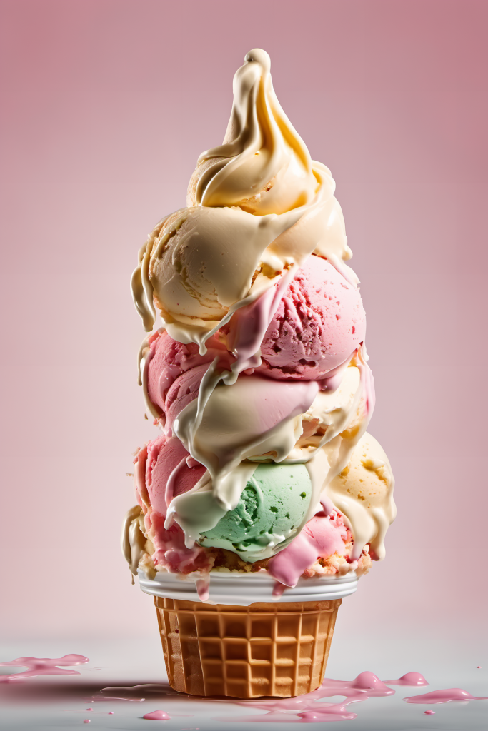 水果冰淇淋奶油甜点冰淇淋摄影图片