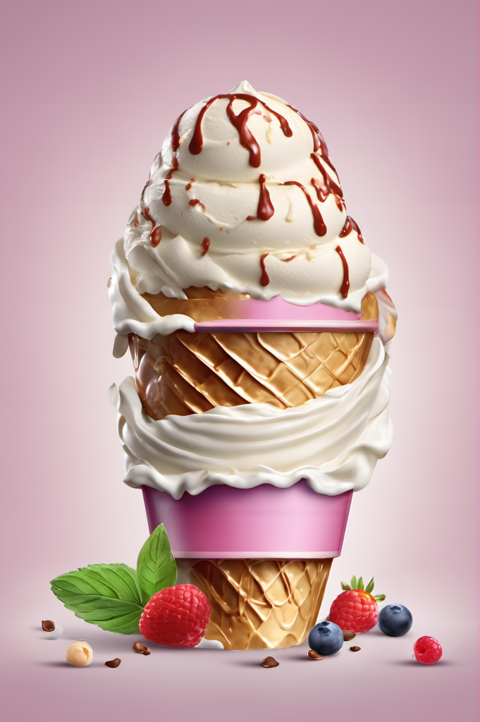 水果冰淇淋奶油甜点冰淇淋摄影图片