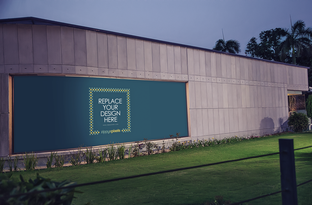 高速路站台户外高炮广告牌商场楼体巨型广告贴图展示样机效果图