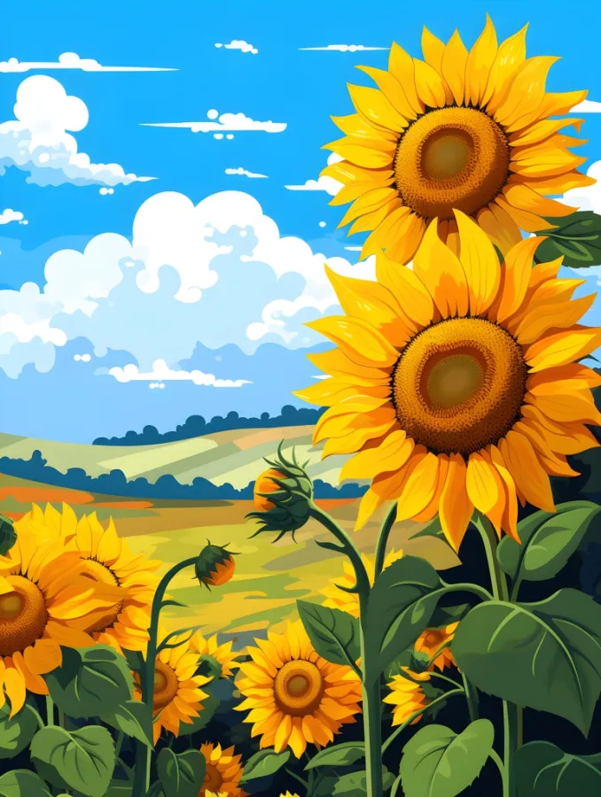 向日葵葵花插画图