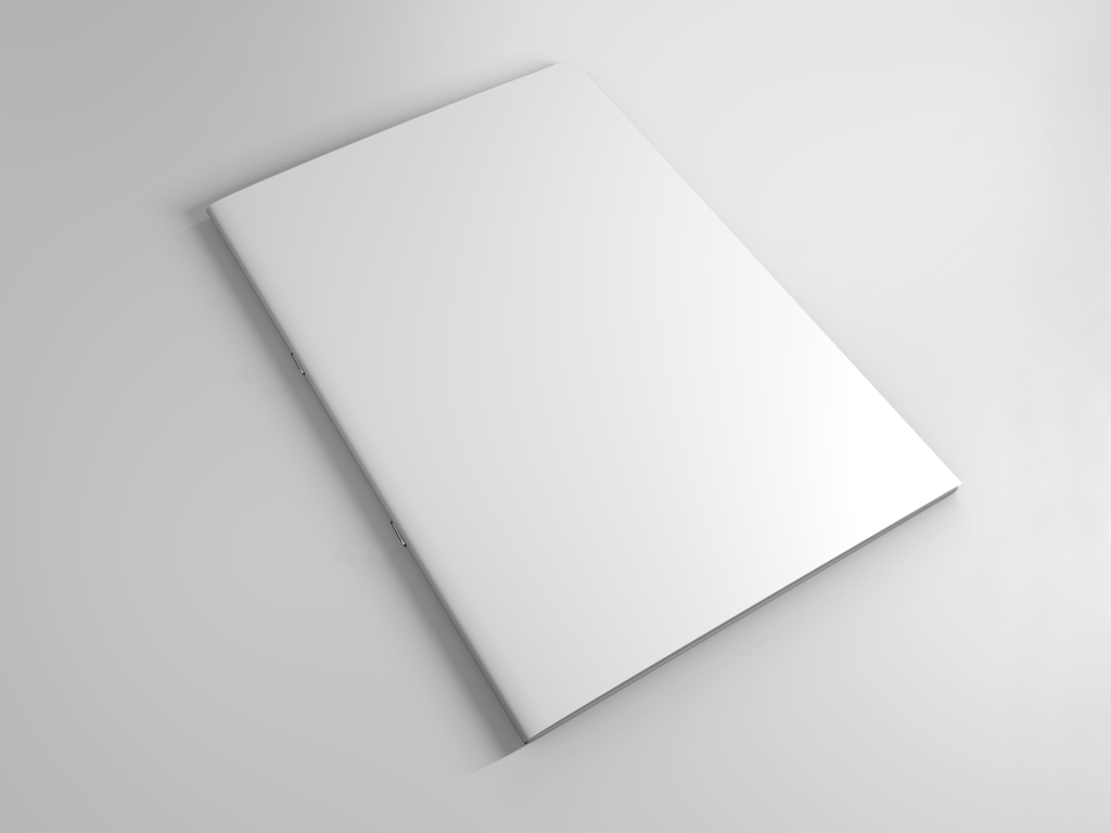 简约素雅骑马钉装画册样机效果图