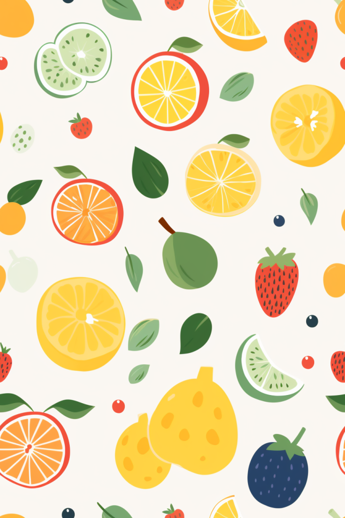 鲜果清新水果花纹底图背景图